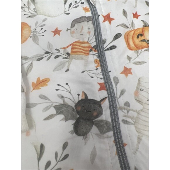 VELVET FAWN Boutique Full Zip Sleeper Halloween Pumpkin Bat Ghost 3-6 Month READ - Picture 4 of 10